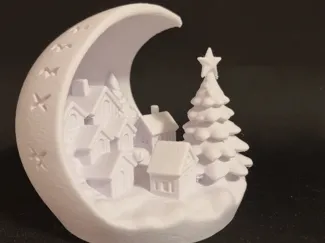 Christmas village with tree