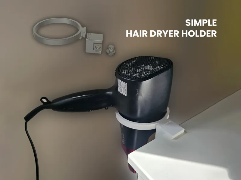 Desk-Clamp Hair Dryer Dock