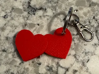 Two Hearts Keychain