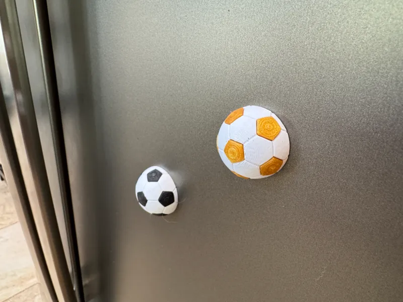 half soccer ball fridge magnets