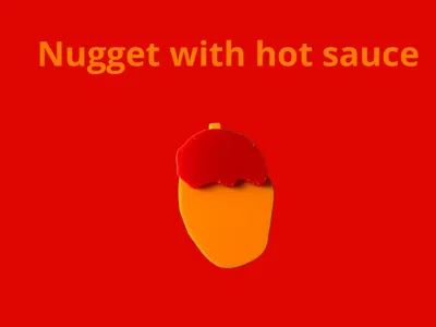 Nugget with hot sauce keychain
