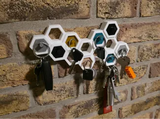 Honeycomb Key Holder/Organiser With Hooks