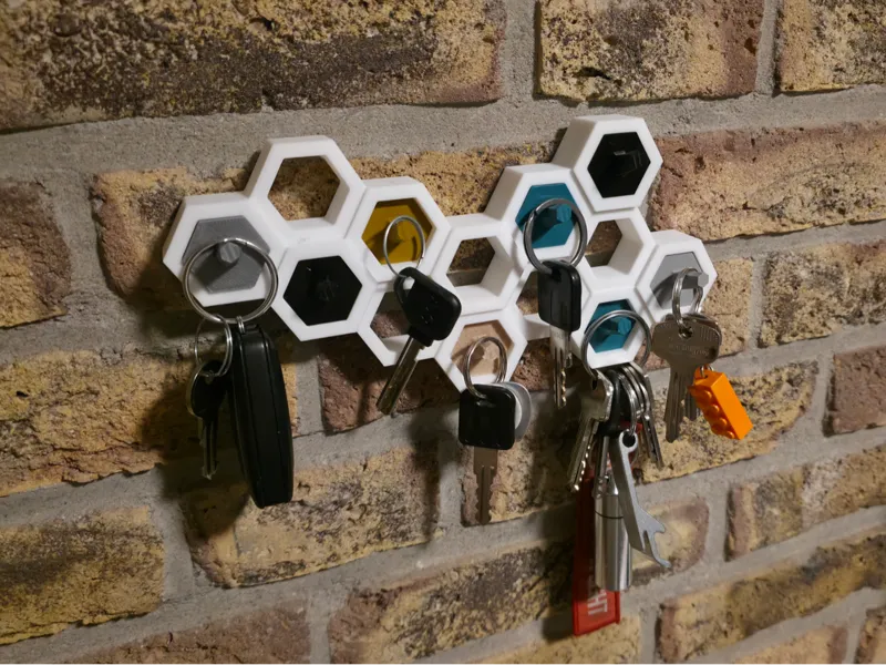Honeycomb Key Holder/Organiser With Hooks