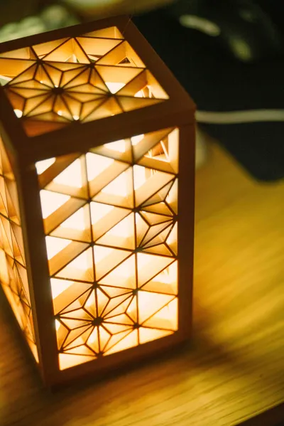 Special Design Ornament Collectible for Decorative Japanese Kumiko Lantern LED Set