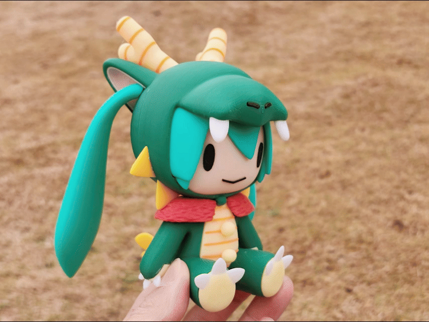 Miniatura 1 do modelo 3D 初音未来fufu 龙年 生肖系列