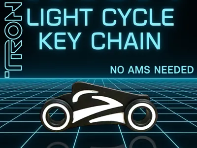 Tron Light Cycle Key Chain
