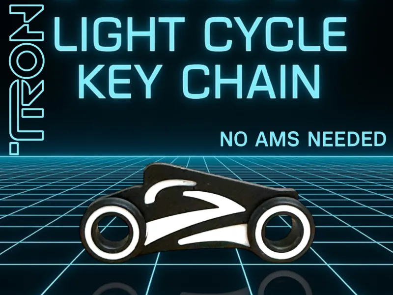 Tron Light Cycle Key Chain