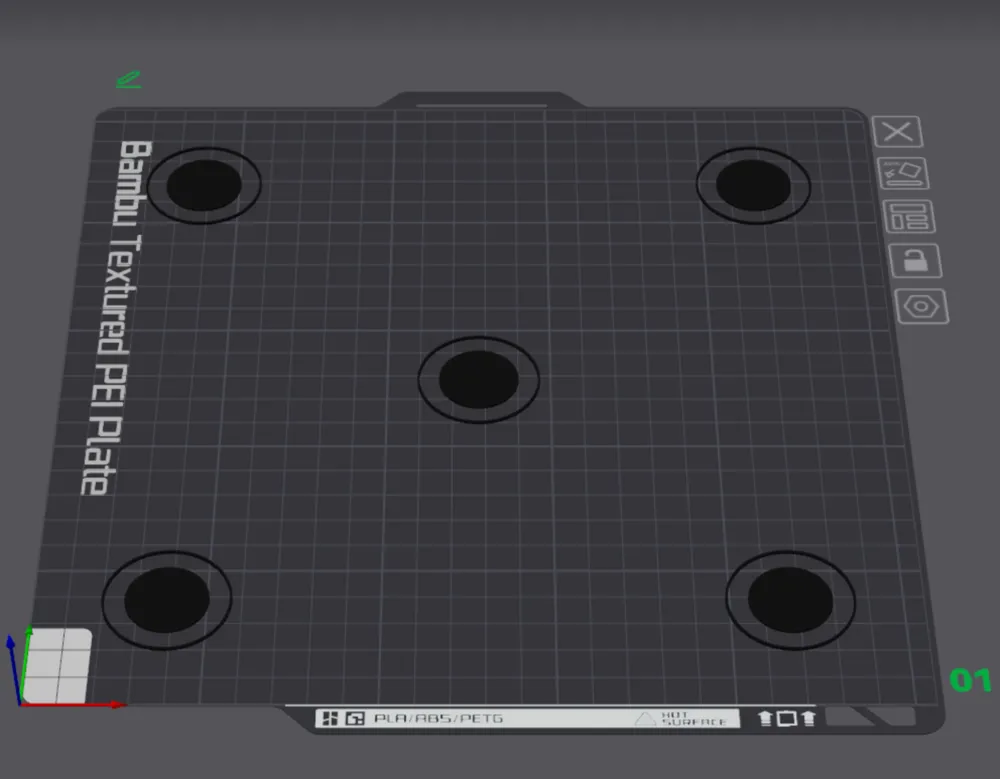 Simple bed level test for 255mm bed (X1, P1P/S) - Free 3D Print Model ...