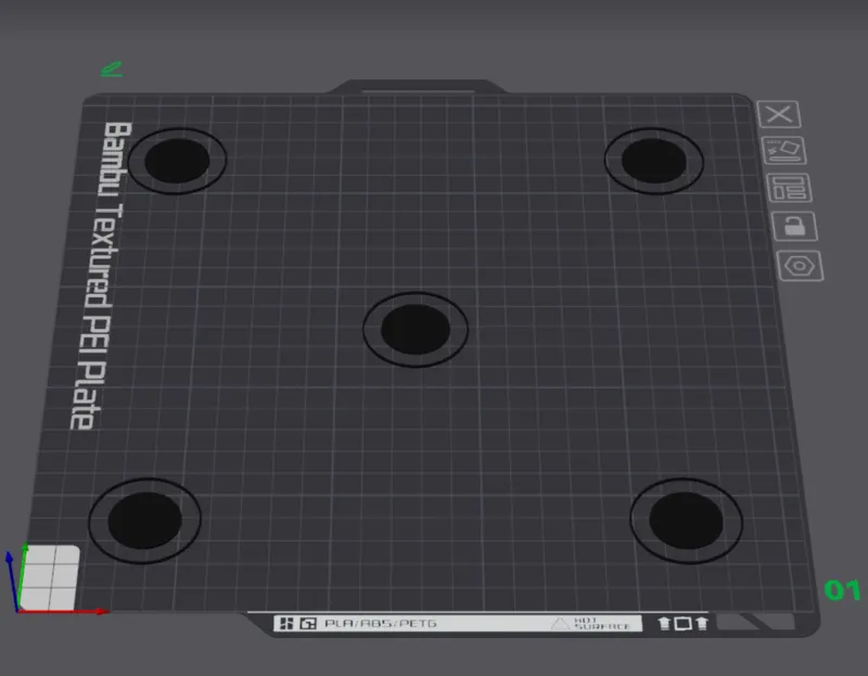 Simple bed level test for 255mm bed (X1, P1P/S)