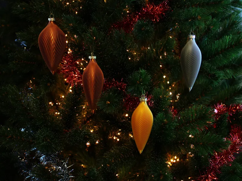 Spiral christmas tree ornaments pack