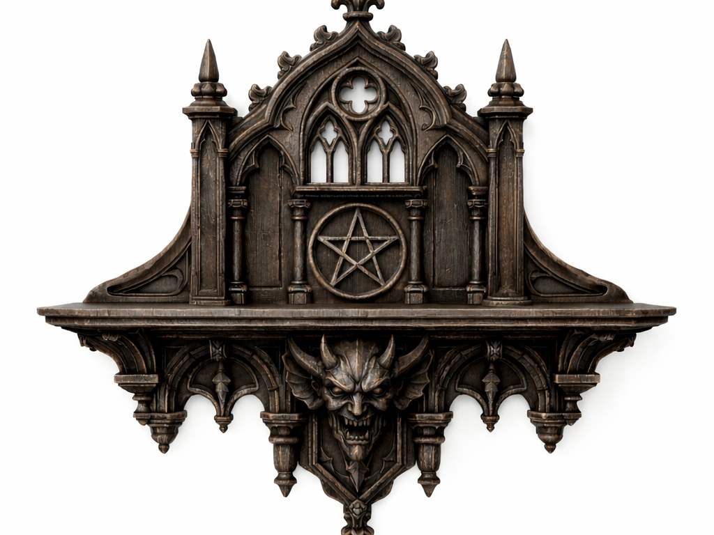 Gothic Pentagram Wall Shelf