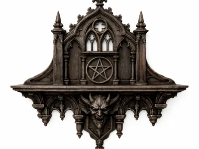 Gothic Pentagram Wall Shelf