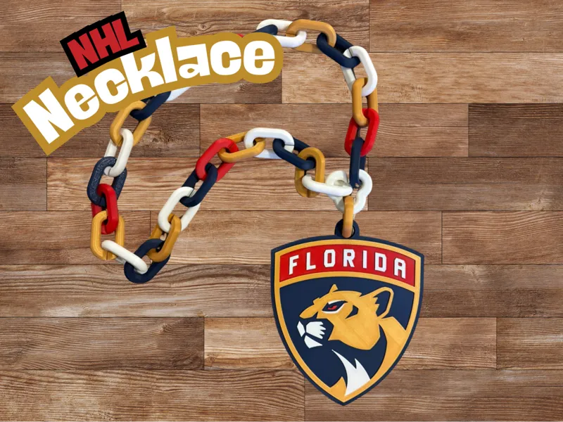 NHL Teams Chain Necklace - Florida Panthers