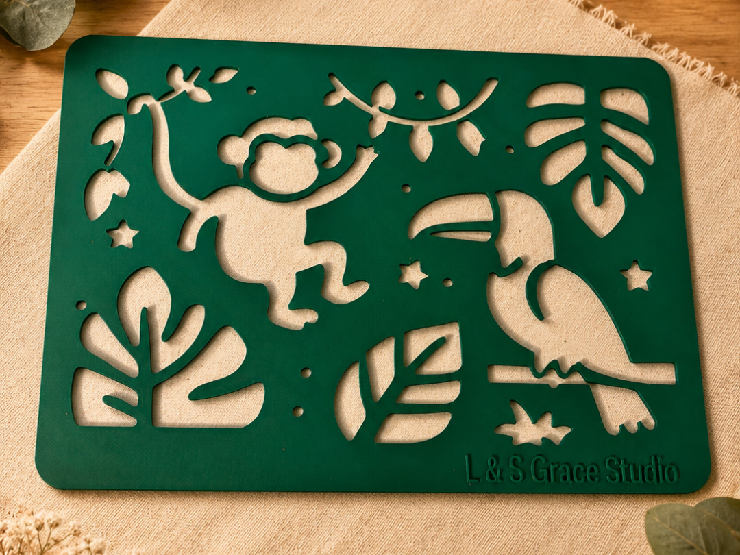 Jungle Animal Stencil Malvorlage / Schablone
