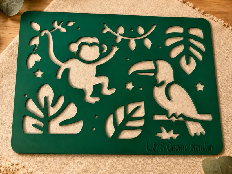Jungle Animal Stencil Malvorlage / Schablone