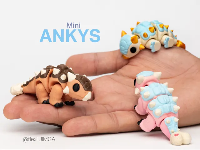 Mini Articulated Ankylosaurs | Keychain Version