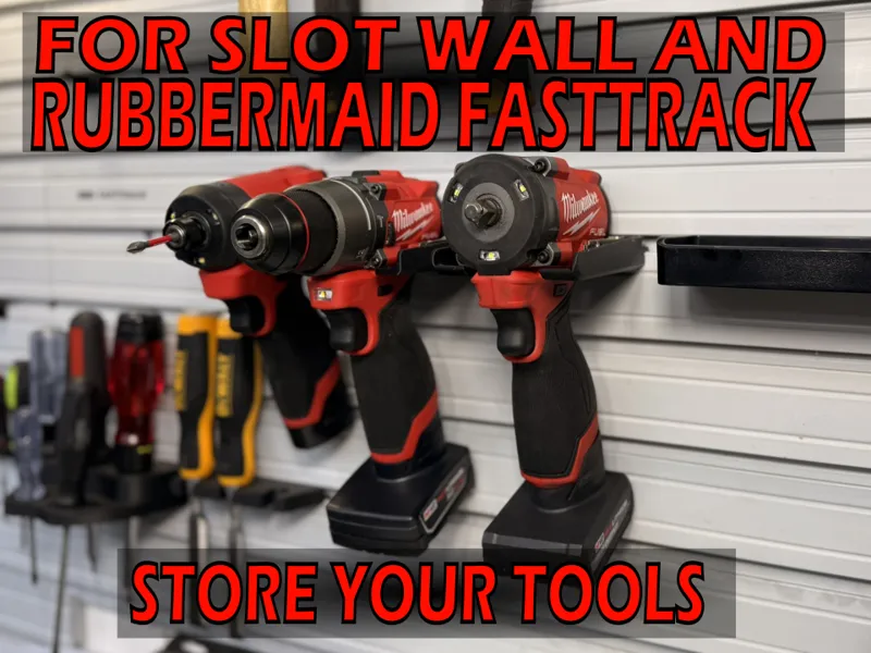 Power Tool Storage for Slot Wall and Rubbermaid