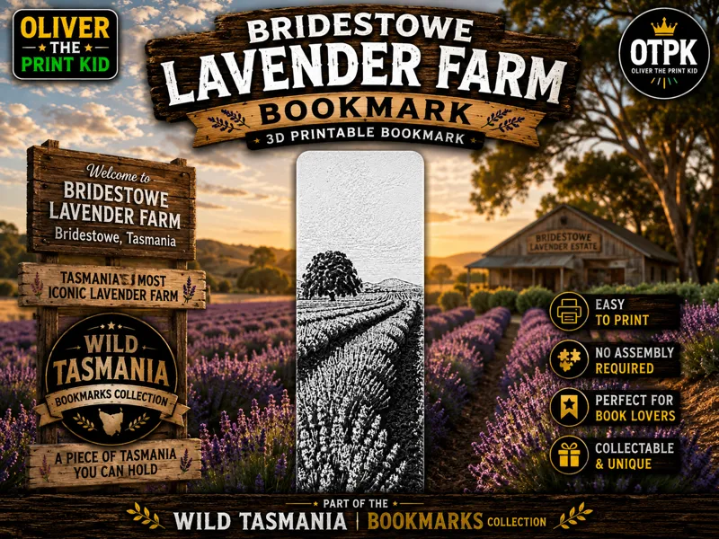 Lavender Farm Bookmark | Wild Tasmania Bookmarks