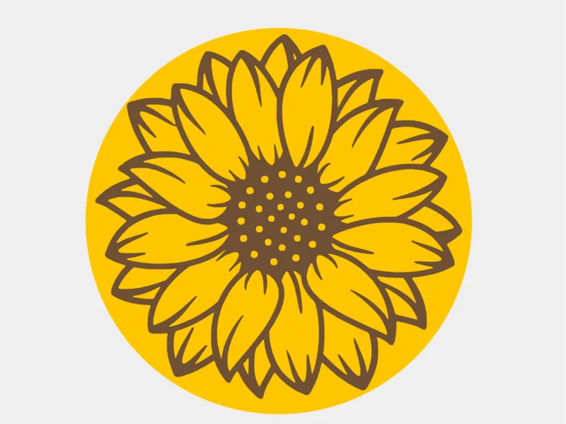 Dessous de verre 10cm tournesol