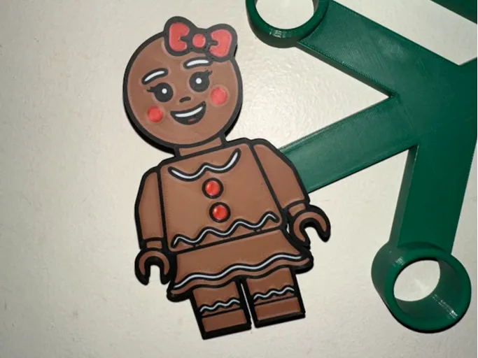 Gingerbread Girl MinFig Brick Giant Wreath Peg
