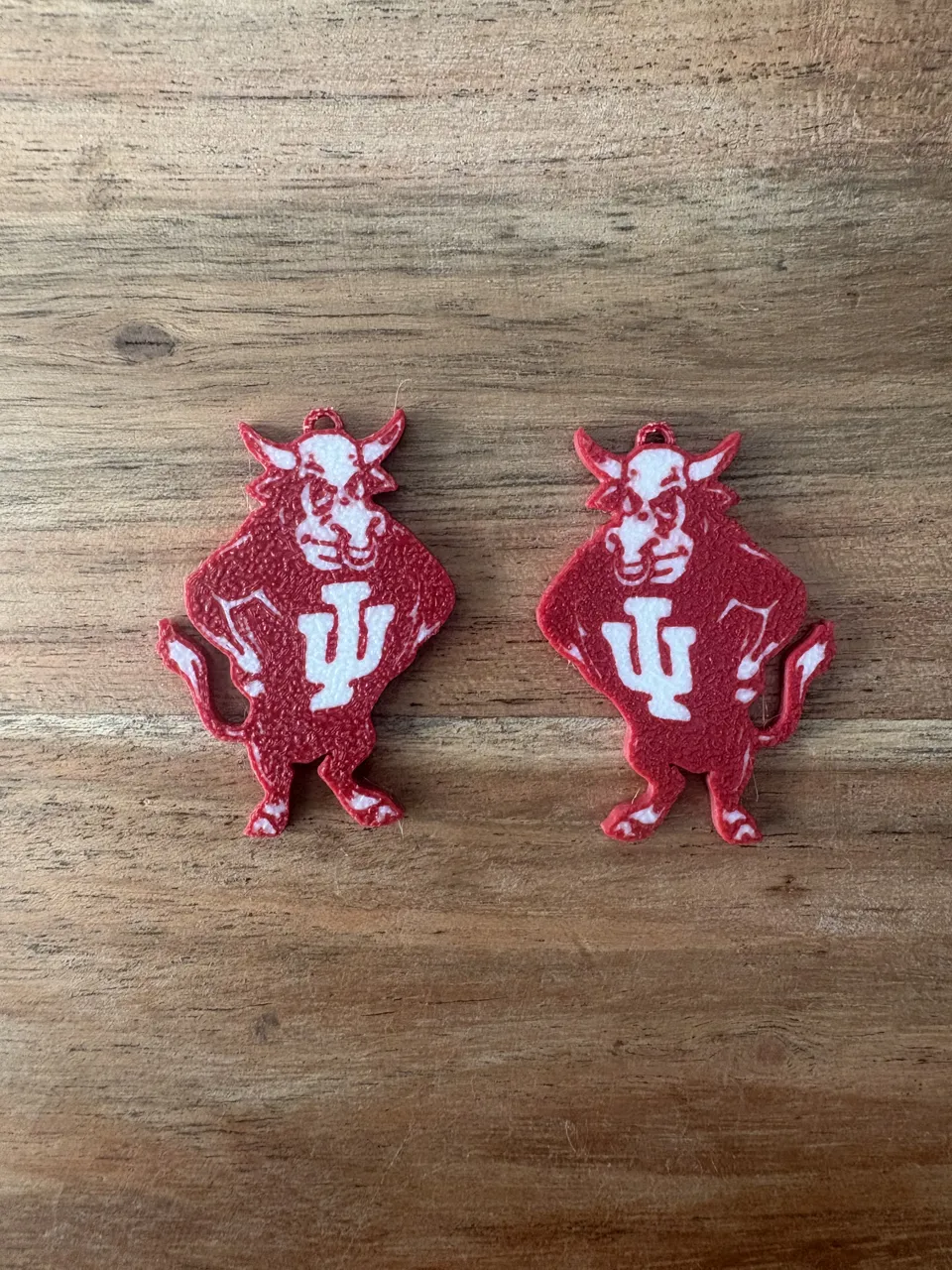 Indiana Hoosier Earrings - IU Bison Logo view 2