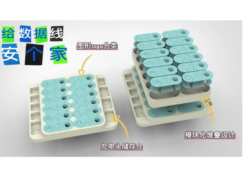 数据线收纳系统（模块化可堆叠）