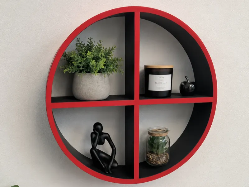 Modernes Kreisregal – Minimalistisches Rundregal