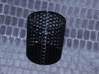 Pen holder with hexagon pattern