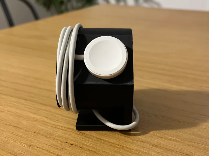 Apple Watch stand with cable spool