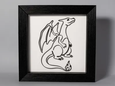 Pokémon Charizard – Line Art Wall Art