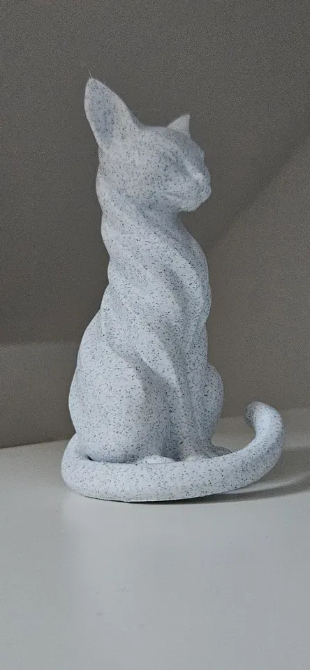 Dekorative Katzenfigur, Statue, besonderes Design, farbenfrohes Ornament, Sammlerstück, Geschenk