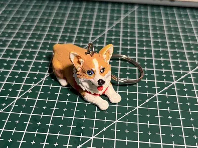 Corgi Refrigerator Magnet + Keychain AMS Four Colors