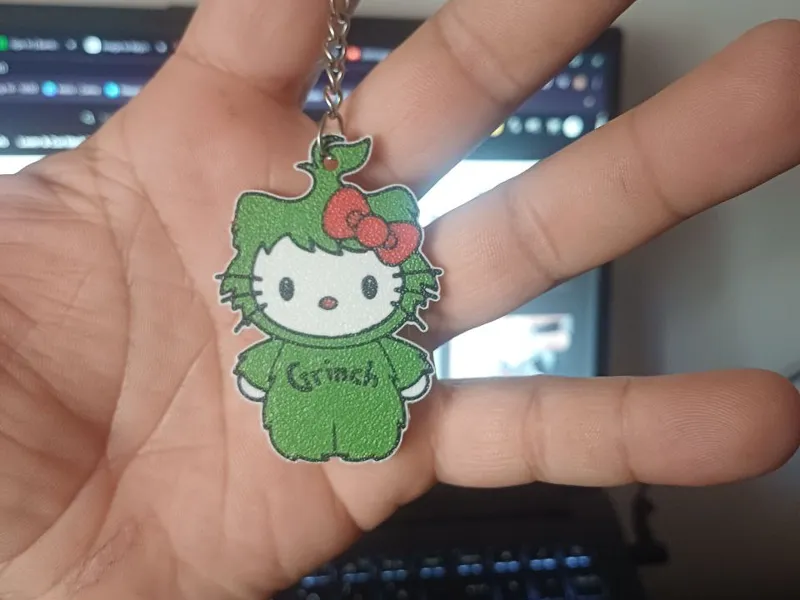 Kitty ´´grinch´´ keychain