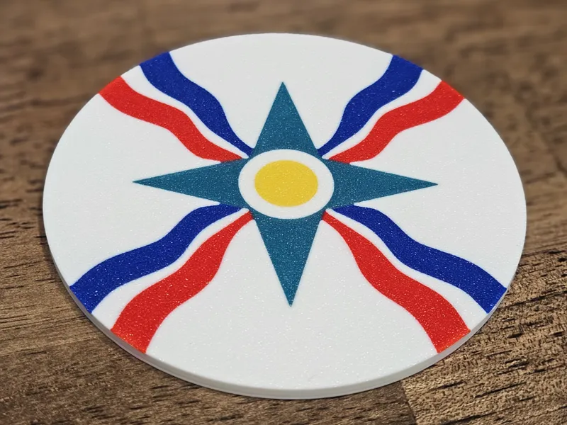 Assyrian Flag Coaster/Art