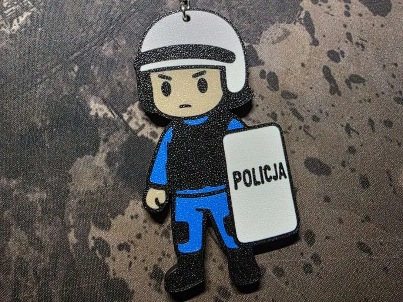 Chibi Police Officer Keychain – Cute & Clean