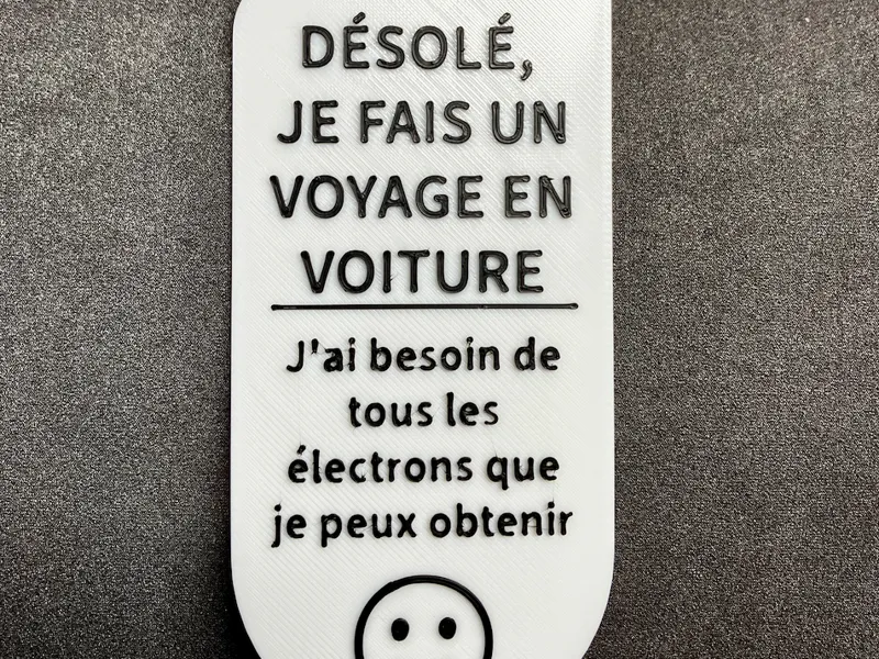 Étiquette de voyage à accrocher pour VE