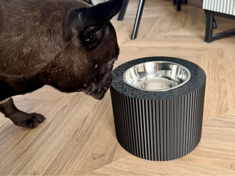 Dog Bowl Raiser | Ribbed Stand, Minimalistic