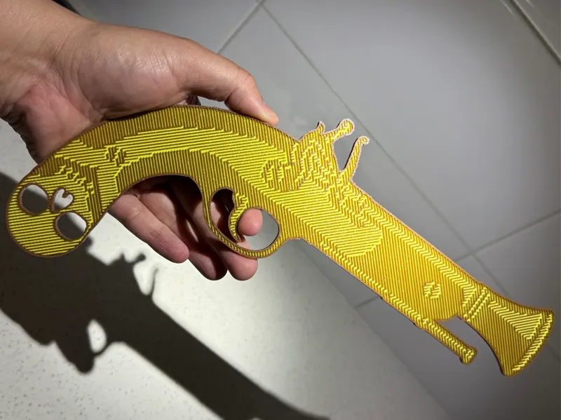 Holographic Effect Skull Pirate Pistol (DBL Sided)