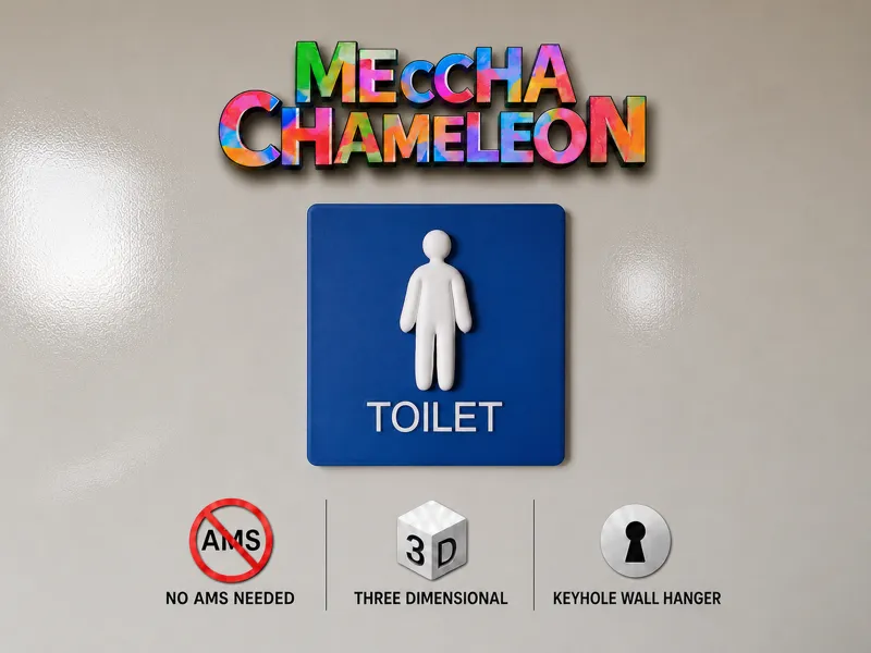 Meccha Chameleon Toilet Sign - NO AMS/GLUE NEEDED
