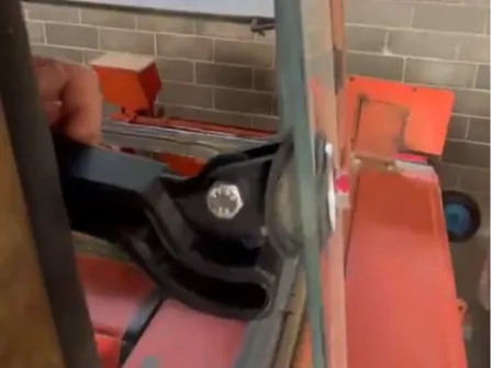 tractor window handle joint