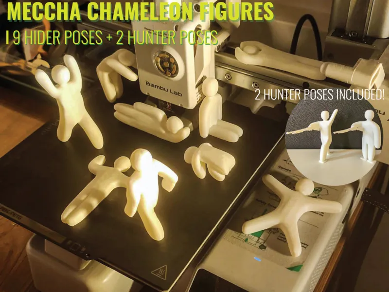 Meccha Chameleon hider/hunter figures (11 poses)