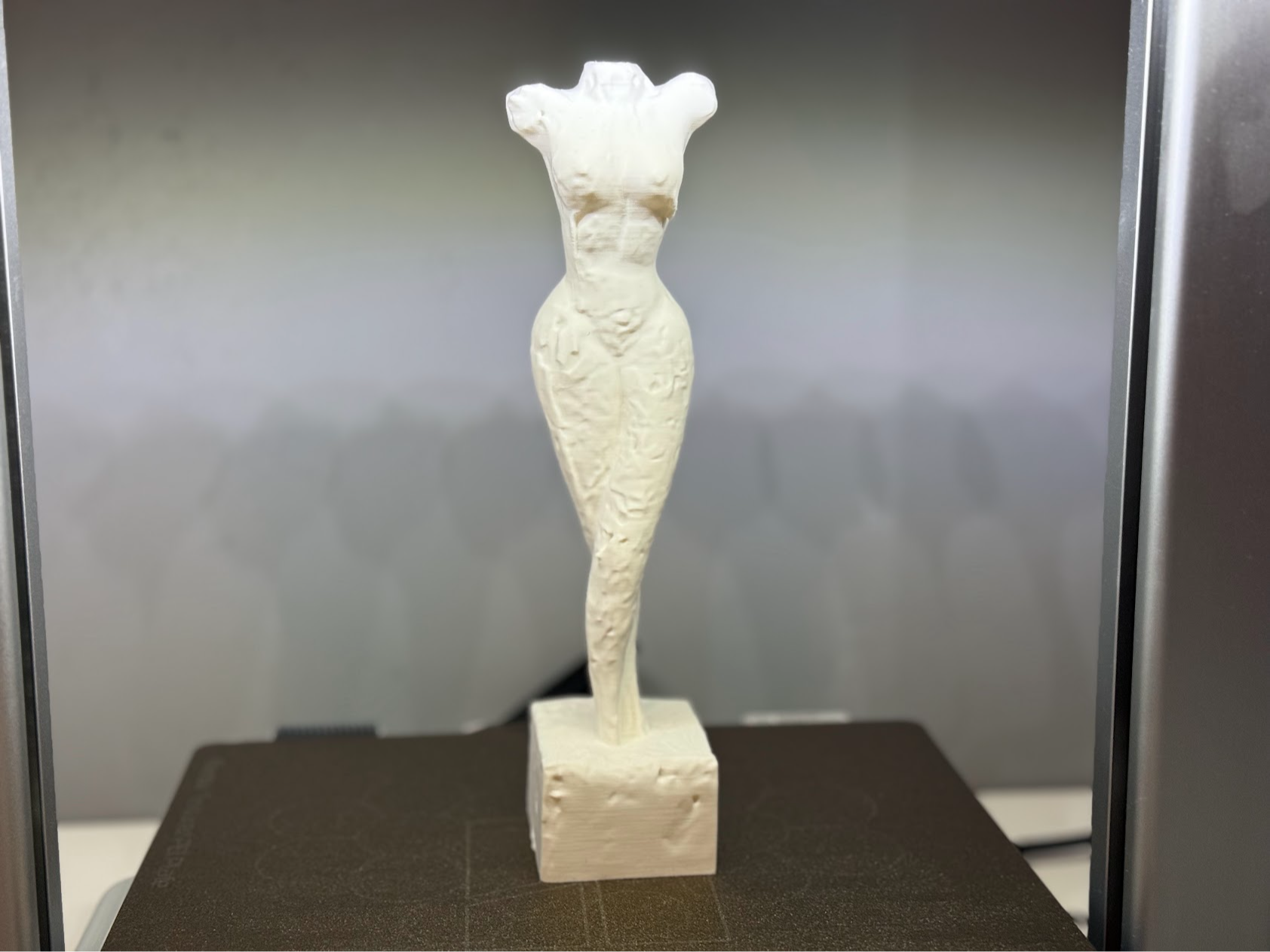 Fragmented Grace: Raw Stone Texture Female Torso