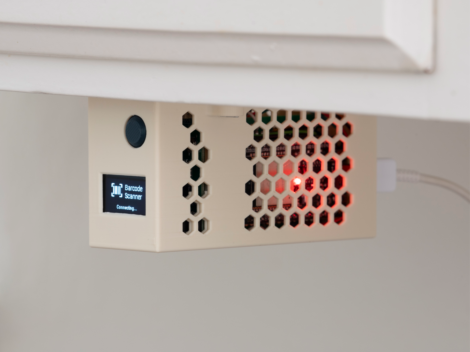 ESP32 Barcode Scanner Case – Under-Cabinet Mount