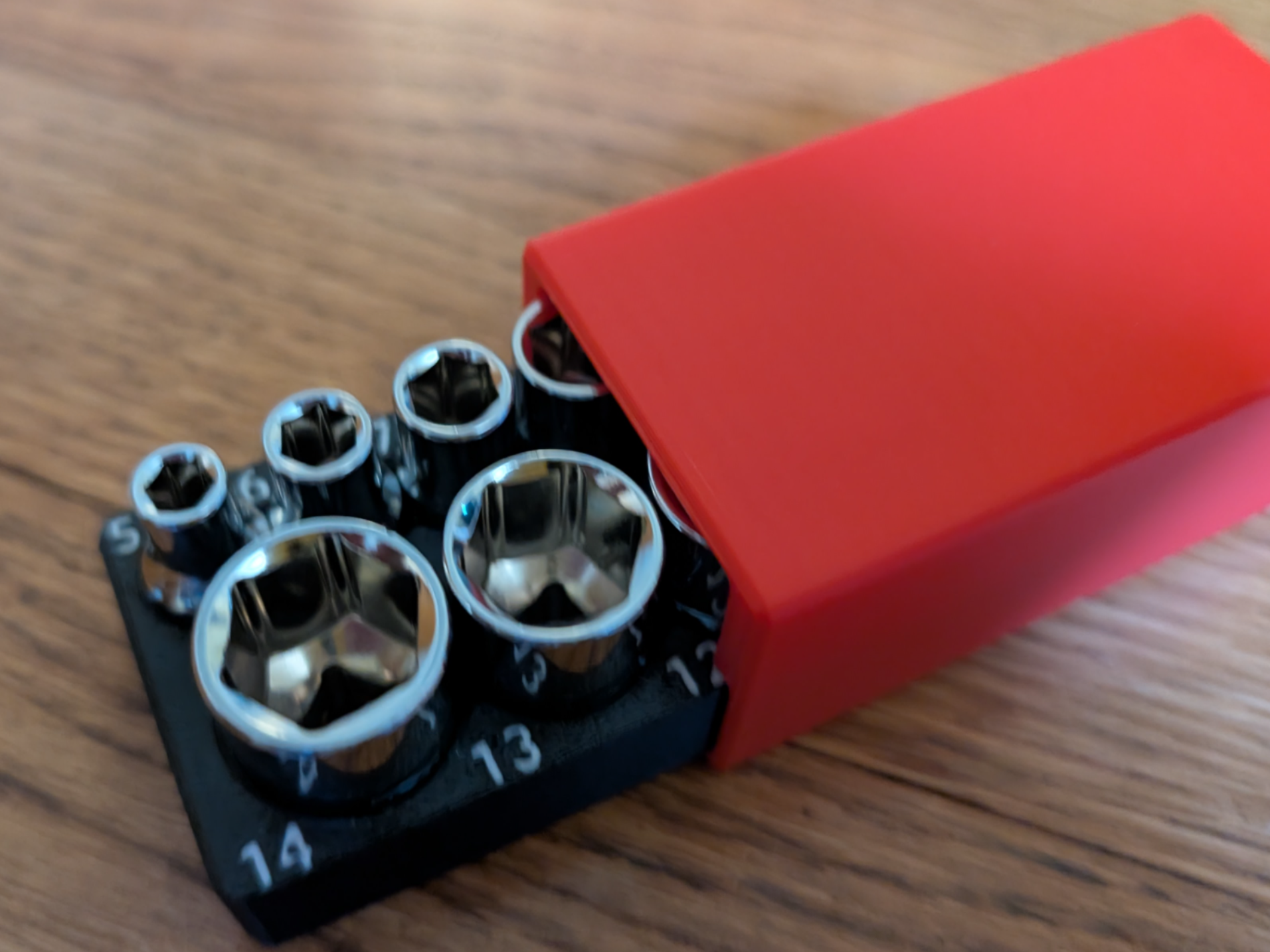 Case for 10 piece 1/4" socket set