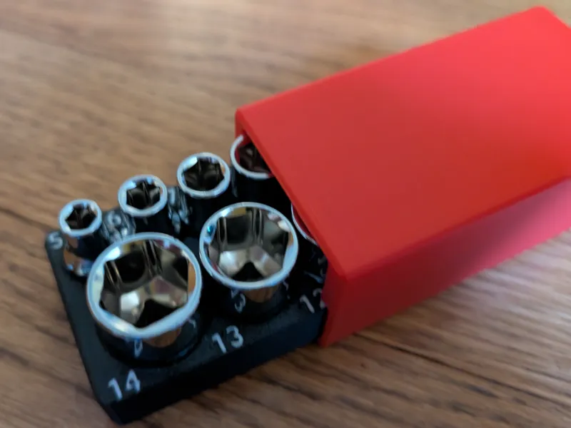 Case for 10 piece 1/4" socket set