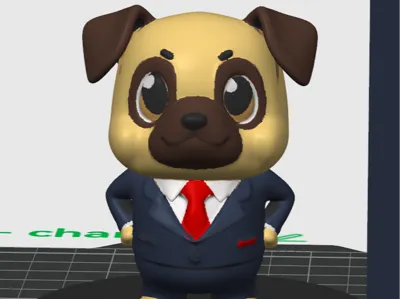 pug in suit model printmon