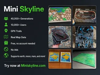 Mini Skyline: Real City / Planet to 3D Print