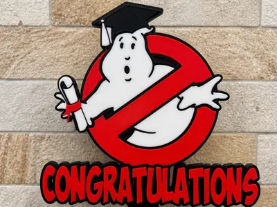 Ghostbusters Grad "CONGRATULATIONS" Cake Topper
