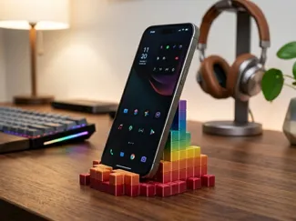 Pixel Rainbow Phone Stand