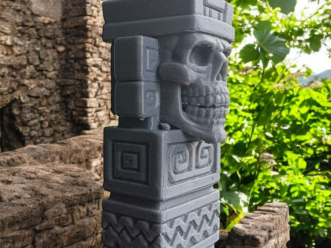 Totem Azteco Teschio – Scultura Decorativa 3D